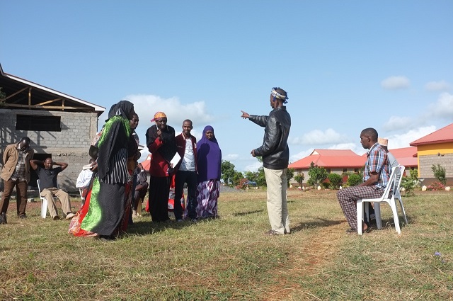 Marsabit, Northern Kenya: Community members using Theatre of the Oppressed to explore strategies to counter corruption and intimidation.